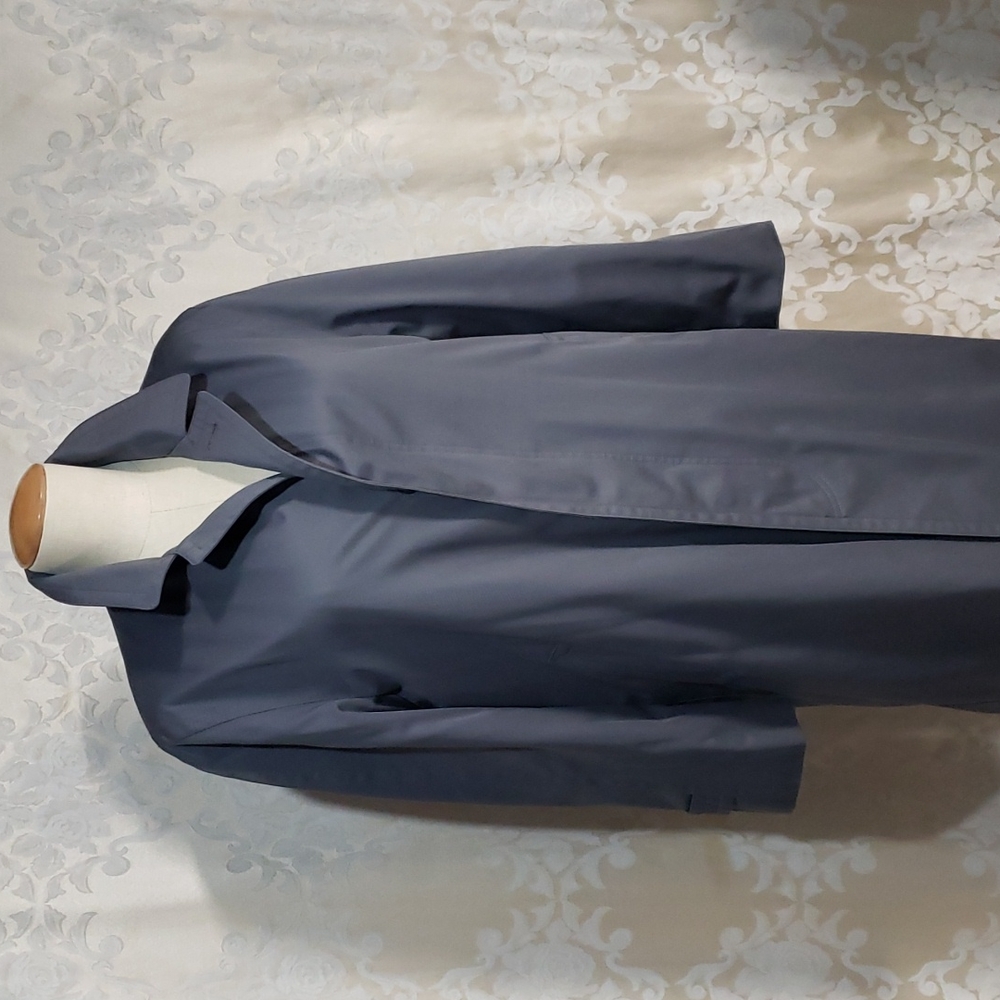 Clipper Mist 42R Taupe Dark Gray Trench Coat fully lined with zip out li…